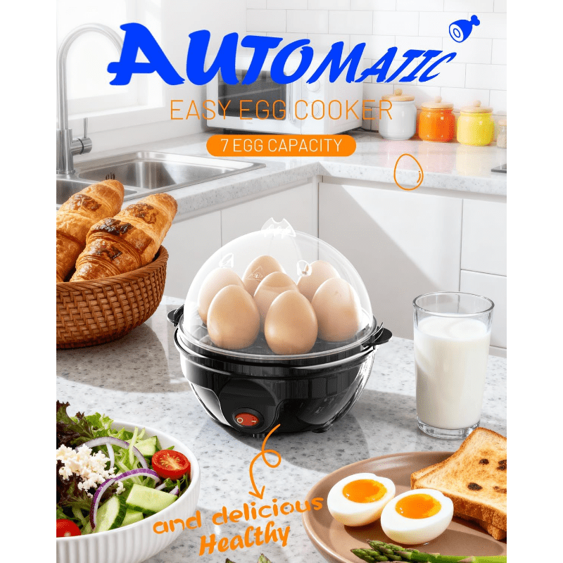 🥚 Danoz CookSmart | Electric Egg Cooker | 7-Egg Capacity | One-Touch | Auto Power-Off | Transparent Lid | Multi-Function | AU Plug