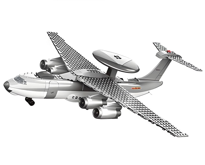 Christmas gift KJ2000 Airborne Early Warning Aircraft Building Blocks Set, 199 Pieces Military Model Kit for Kids Aged 6+ & Enthusiasts（KJ2000 early warning aircraft）