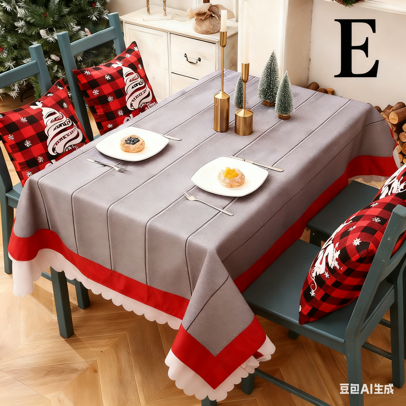 Danoz Xmas - Christmas Tablecloth - Festive 180x150cm Table Cover for Holiday Dining & Home Decor（D）
