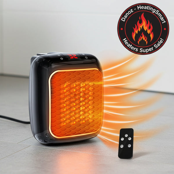 Heated saddle blanket with digital temperature display and remote control on a white background