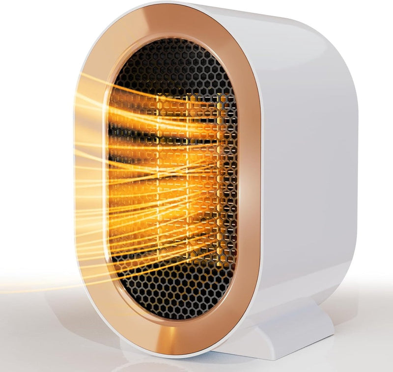 Danoz HeatingSmart - Electric Heater - Indoor Electric Heating - Fan Heater - 800W/1200W - Heater - Socket - Ceramic Heater - Portable Indoor Heaters - With Adjustable, Overheating Protection, Shut-off Upon Discharge - White