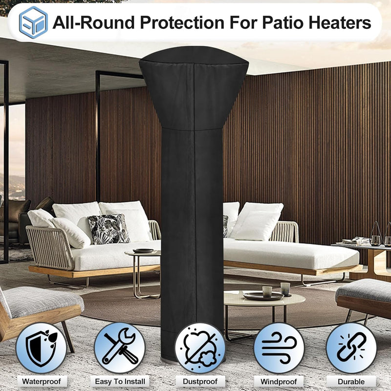 Danoz HeatingSmart - Waterproof Outdoor Patio Heater Covers with Zipper and Storage Bag, Dust-proof UV-Resistant Windproof !
