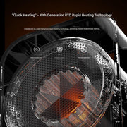Close-up of a heating element with 'Quick Heating' technology text
