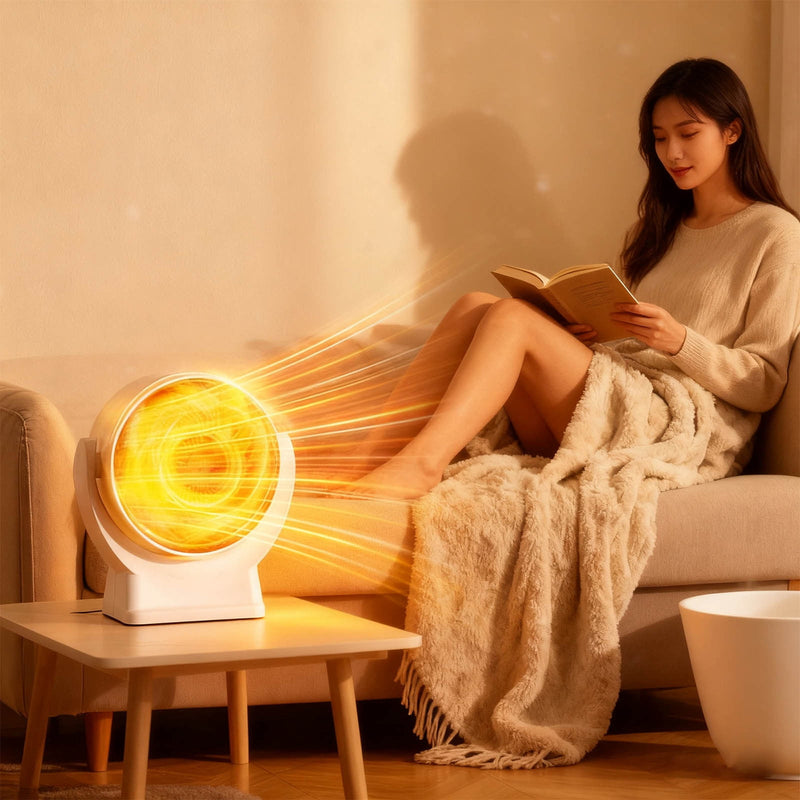 Danoz HeatingSmart - Space Heater,Mini Desk Heater for Office with 160° Lateral Auto Oscillation,3 Adjustable Gears, Tip-Over and Overheat Protection