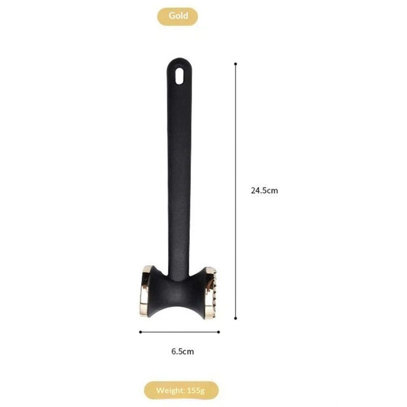 🥩 Danoz CookSmart | 2-Pack Meat Tenderizer Mallet | Double-Sided | Comfort-Grip Handle | Heavy Duty | Steak, Chicken & Pork | Black & Gold