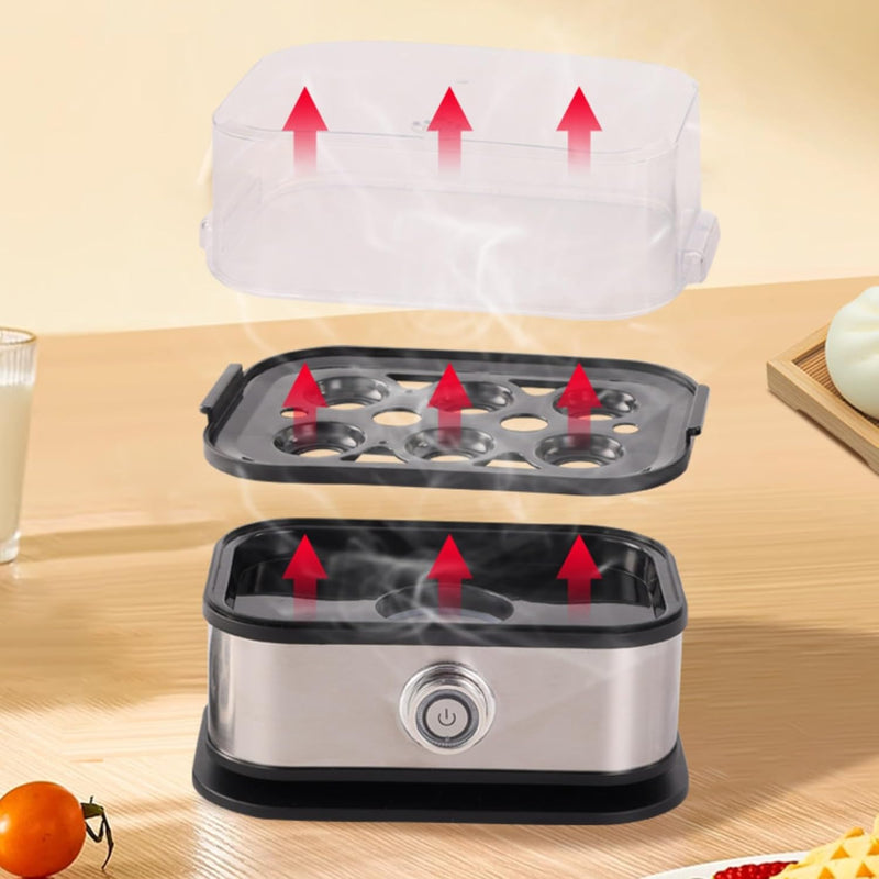 Danoz CookSmart Egg Cooker with Auto Shut, Multi-function Rapid Eggs Cooker Electric 6 Egg Capacity, Hard Boiled, Medium, Soft Boiled Eggs