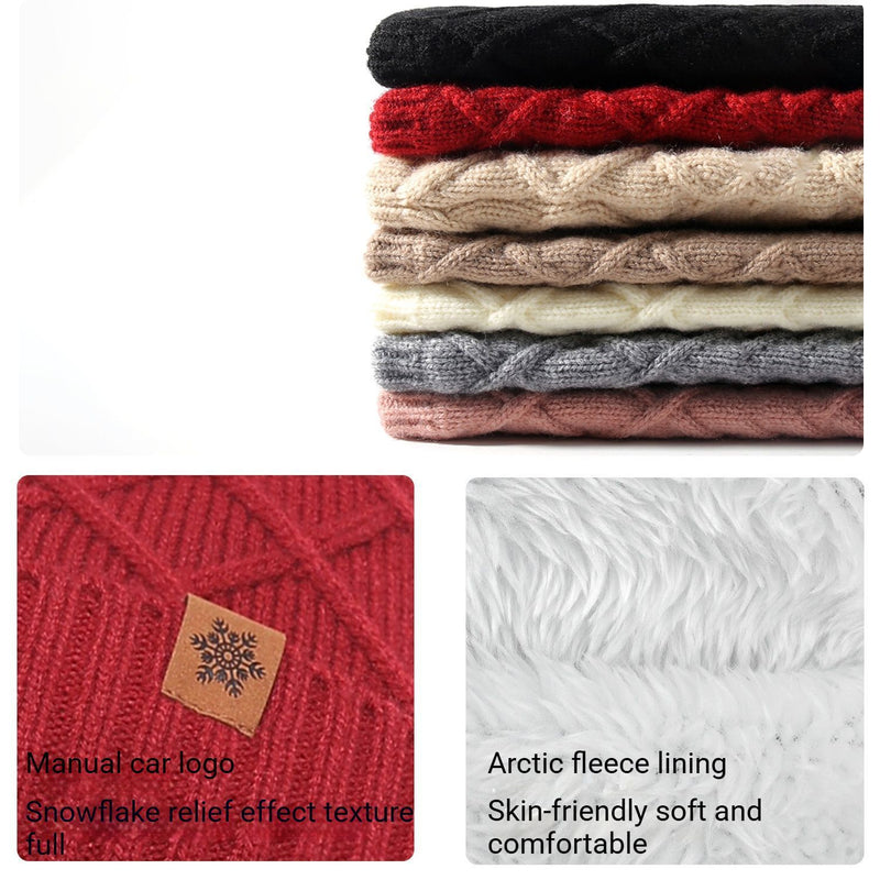 🧃 Danoz WinterSmart | JUND Women's Winter Knit Set | Beanie + Scarf + Gloves | Alpaca Fleece | Double-Layer Thermal | 7 Colours
