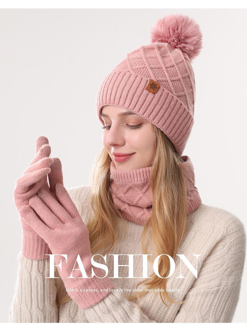 🧃 Danoz WinterSmart | JUND Women's Winter Knit Set | Beanie + Scarf + Gloves | Alpaca Fleece | Double-Layer Thermal | 7 Colours