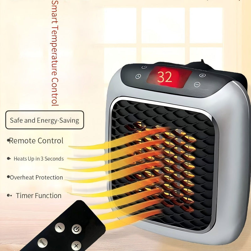 Danoz HeatingSmart 🔥 | 3-Second Wall-Mount PTC Ceramic Heater | 800W | Remote Control | 12-Hr Timer | Silent | Cool-Touch | Grey | Free Postage!
