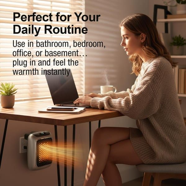 Danoz HeatingSmart 🔥 | Wall-Mount Plug-In PTC Ceramic Heater | Remote Control | LED Display | 400W/800W | Overheat & Tip-Over Protection | Free Postage!