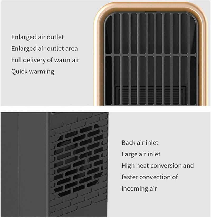 Danoz HeatingSmart - Electric heater - Indoor electric heater - Fan heater for household use - 500W - Ceramic heating element - Power plug