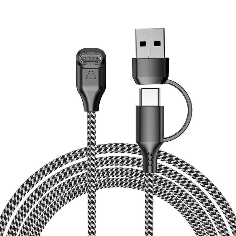 🔌 Danoz USBSmart | 2-in-1 Garmin Charging Cable | USB-A & USB-C | L-Shaped Head | Nylon Braided 1m | Fenix, Venu, Forerunner & More ✨