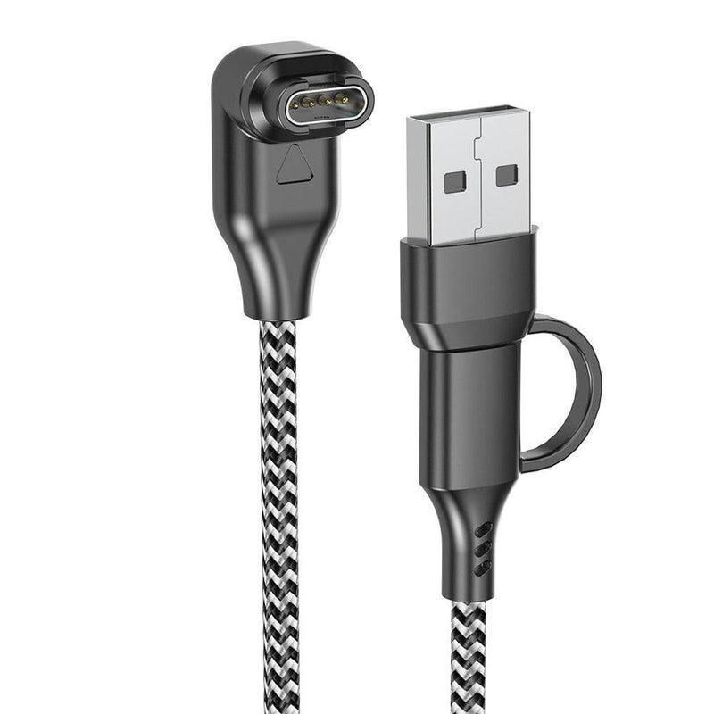 🔌 Danoz USBSmart | 2-in-1 Garmin Charging Cable | USB-A & USB-C | L-Shaped Head | Nylon Braided 1m | Fenix, Venu, Forerunner & More ✨