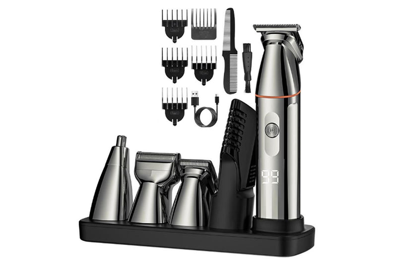 ✂️ Danoz GroomSmart | 5-in-1 Professional Beard Trimmer & Hair Clipper Kit | IPX7 Waterproof | LED Display | 90-Min Battery | 7000 RPM | USB Charging ✨