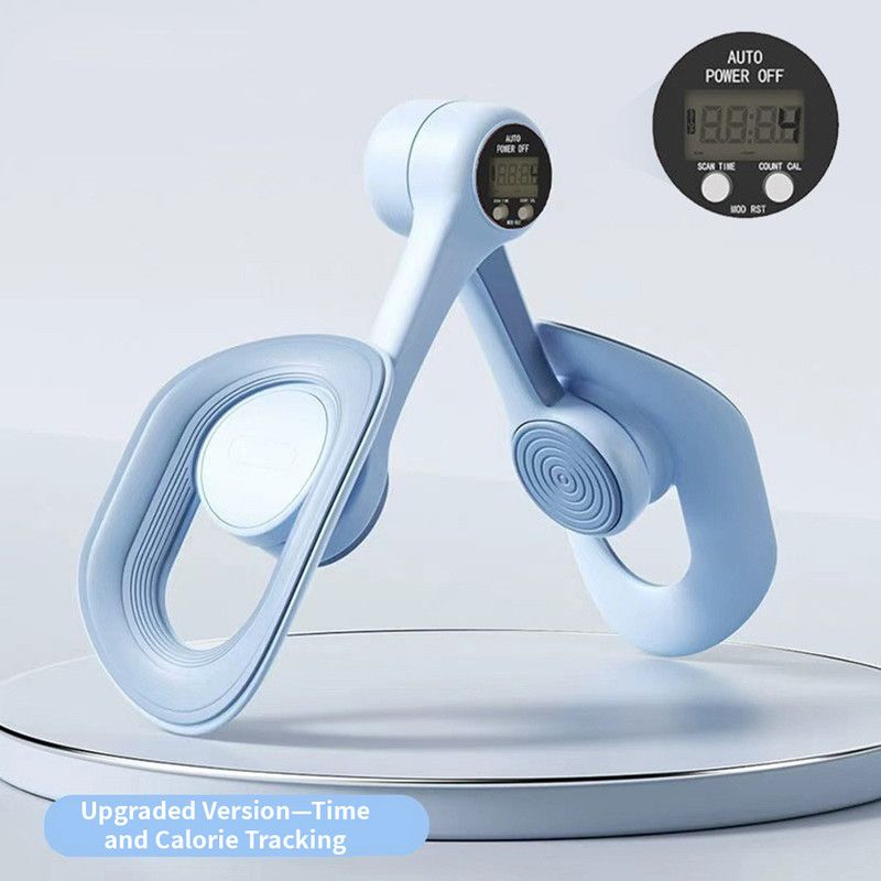 Blue - Multifunctional Thigh Master Trainer with Calorie & Time Counter, Home Kegel Exerciser for Inner Thighs, Buttocks, and Arms