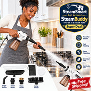 Cleaning tool set with various attachments on a white background