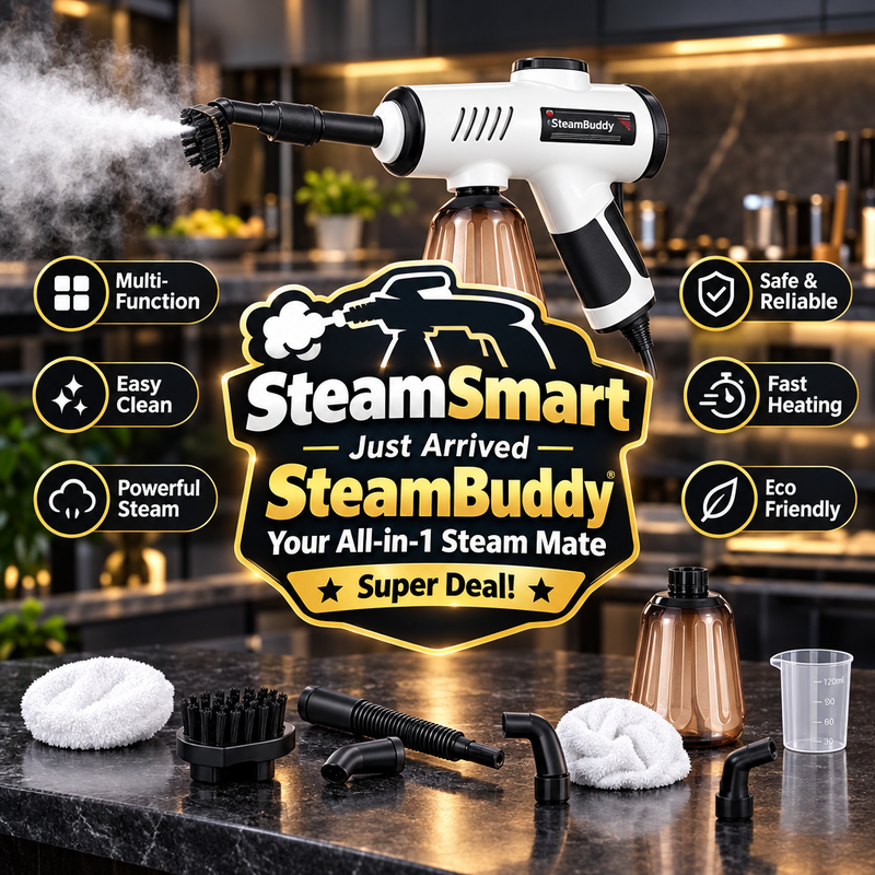 💨 Danoz SteamSmart | Handheld Steam Cleaner | 10s Quick Heat | 3 Temperature Settings | 600ml Tank | 7-Piece Accessory Kit | Digital Screen | Free Shipping!