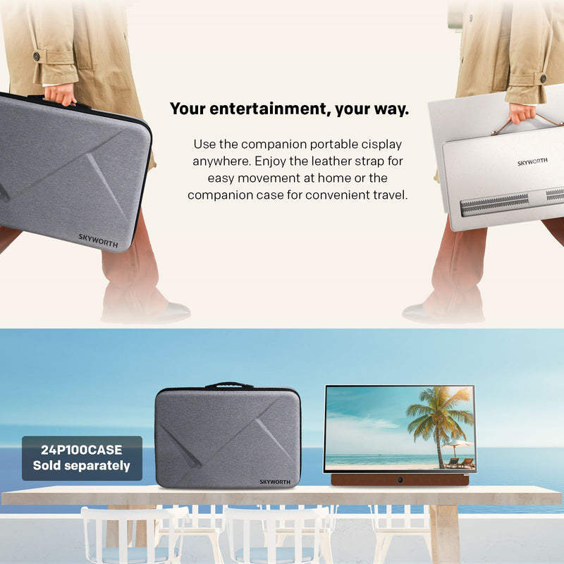 📺 Danoz TVSmart | SKYWORTH 24P100 24" Portable Smart Google TV | Built-In Battery 3+ Hrs | 1080P FHD | Dolby Audio | Google Assistant | Chromecast