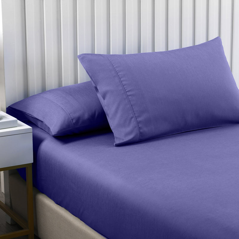 Danoz Beddings - Royal Comfort 2000TC 3 Piece Fitted Sheet and Pillowcase Set Bamboo Cooling - King - Royal Blue