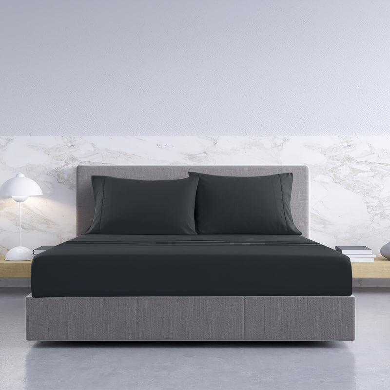 Danoz BeddingSmart - Royal Comfort 1000TC Hotel Grade Bamboo Cotton Sheets Pillowcases Set Ultrasoft - King - Charcoal