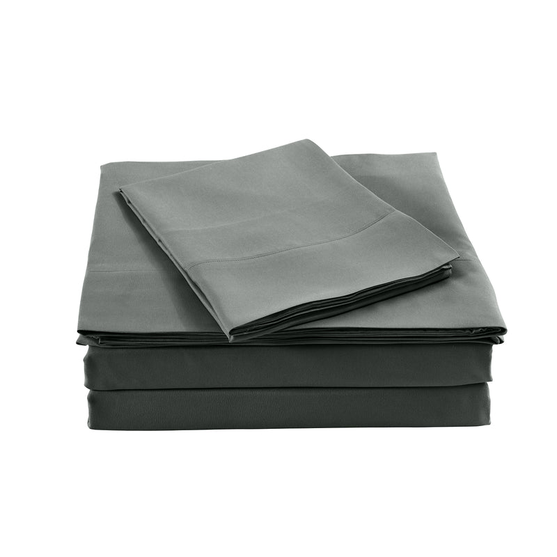 Danoz Beddings - Royal Comfort Bamboo Blended Sheet & Pillowcases Set 1000TC Ultra Soft Bedding - King - Charcoal