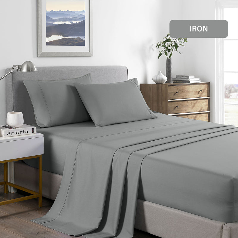 Danoz Beddings - Royal Comfort 2000 Thread Count Bamboo Cooling Sheet Set Ultra Soft Bedding - Single - Mid Grey