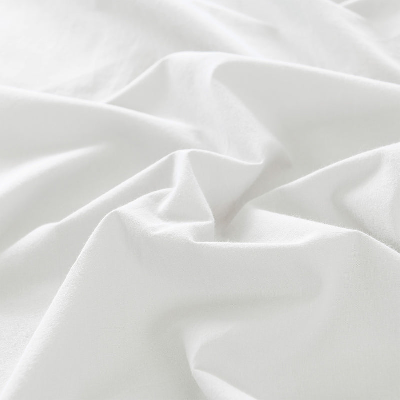 Danoz Beddings - Royal Comfort Vintage Washed 100% Cotton Sheet Set Fitted Flat Sheet Pillowcases - King - White