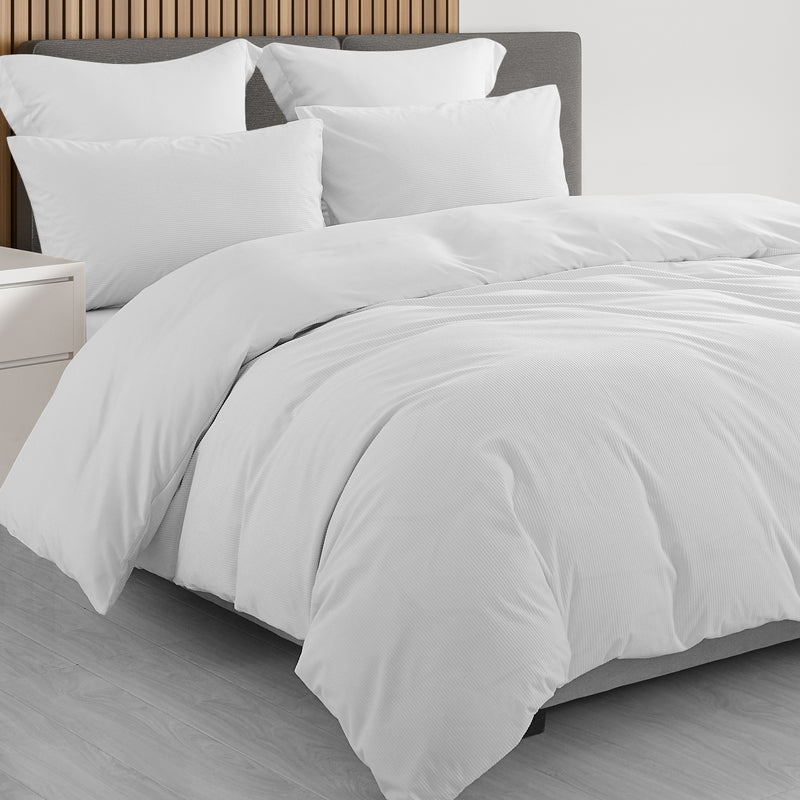Danoz Beddings - Royal Comfort Velvet Corduroy Quilt Cover Set Super Soft Luxurious Warmth - King - White