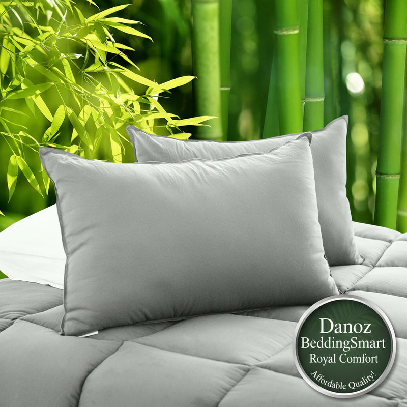 Danoz BeddingSmart - Royal Comfort Charcoal Bamboo Pillow Hotel Quality Luxury Twin Pack