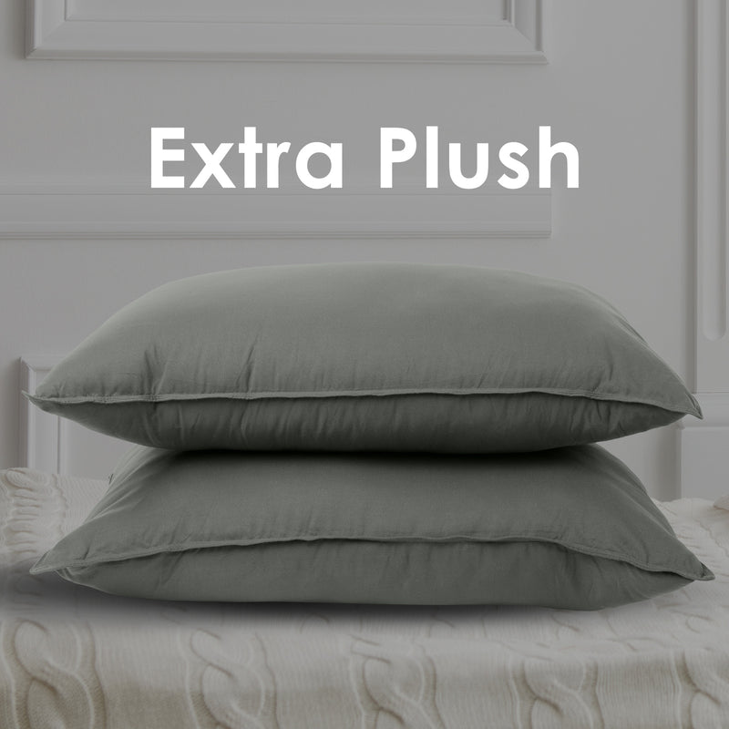 Danoz BeddingSmart - Royal Comfort Charcoal Bamboo Pillow Hotel Quality Luxury Twin Pack