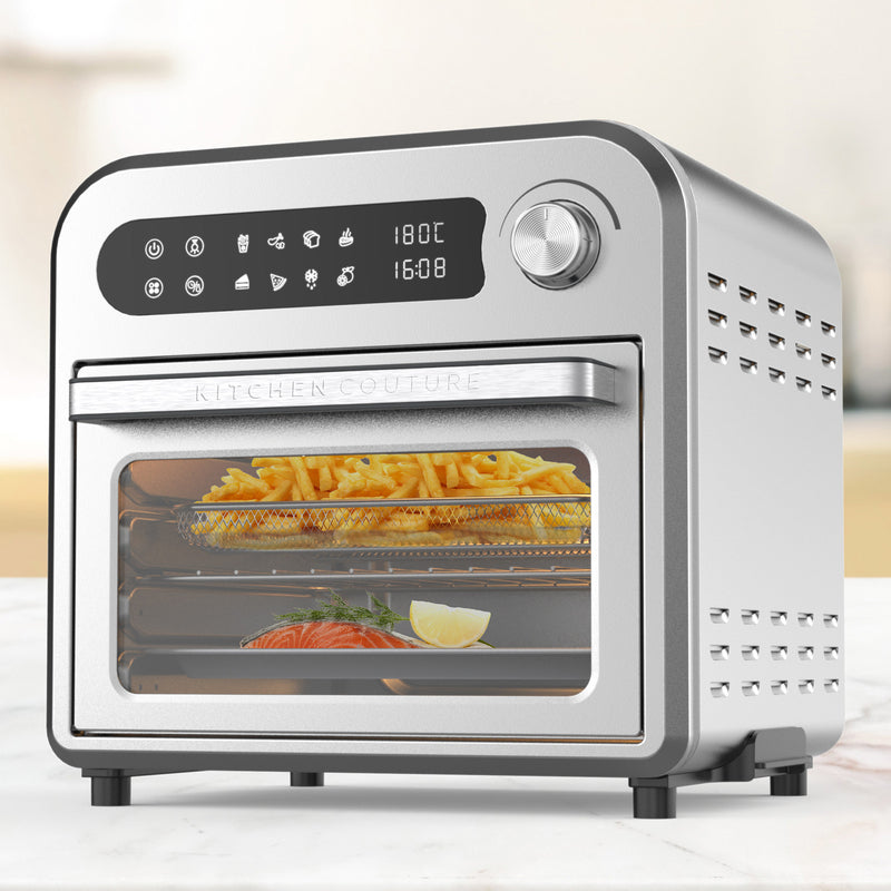 Danoz Kitchen Couture 10 Litre Compact Air Fryer Oven Oil Free Cooking Silver