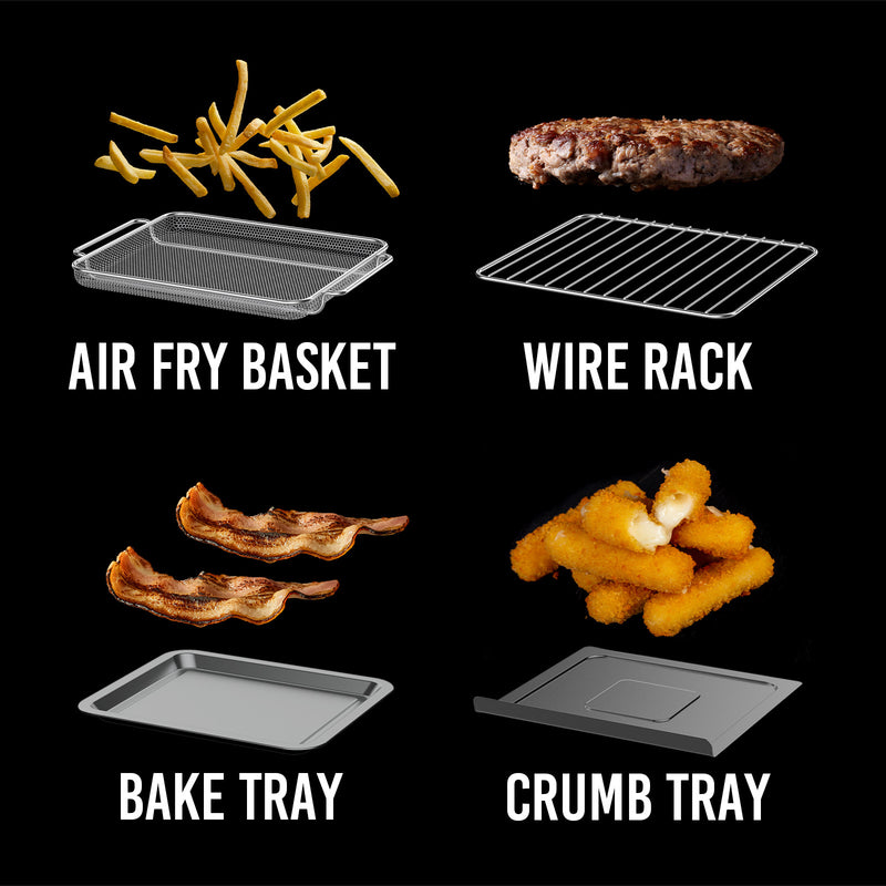 Danoz Kitchen Couture 10 Litre Compact Air Fryer Oven Oil Free Cooking Silver