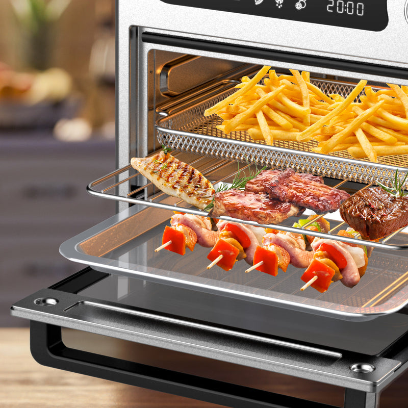 Danoz Kitchen Couture 10 Litre Compact Air Fryer Oven Oil Free Cooking Silver