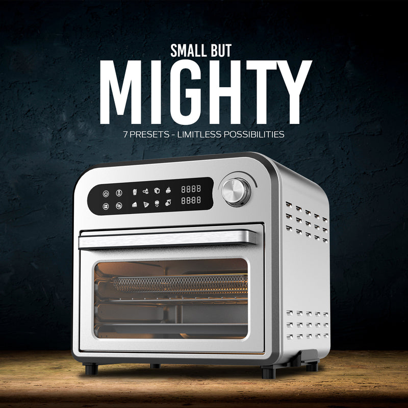 Danoz Kitchen Couture 10 Litre Compact Air Fryer Oven Oil Free Cooking Silver