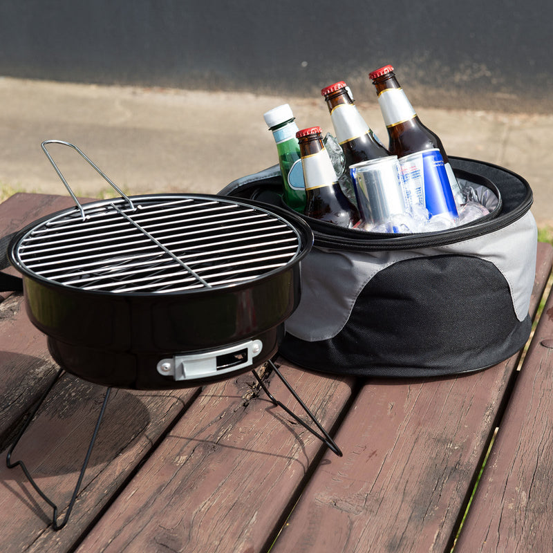 Danoz Outdoors - Havana Outdoors 2-IN-1 BBQ Grill Cooler Combo Set Outdoor Camping Picnic
