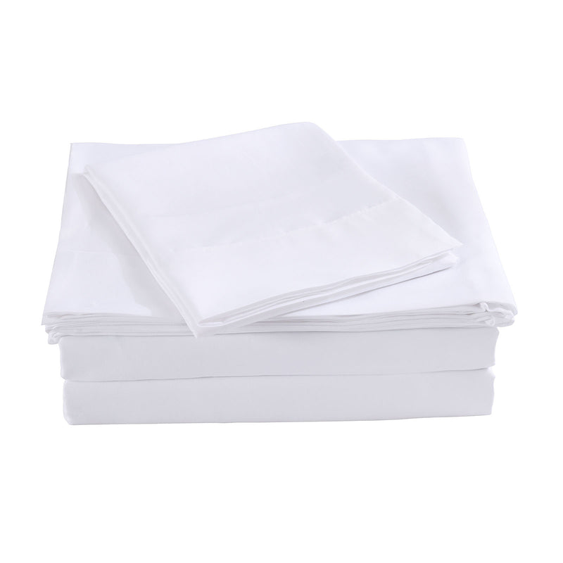 Danoz Beddings - Royal Comfort Bamboo Blended Sheet & Pillowcases Set 1000TC Ultra Soft Bedding - King - White