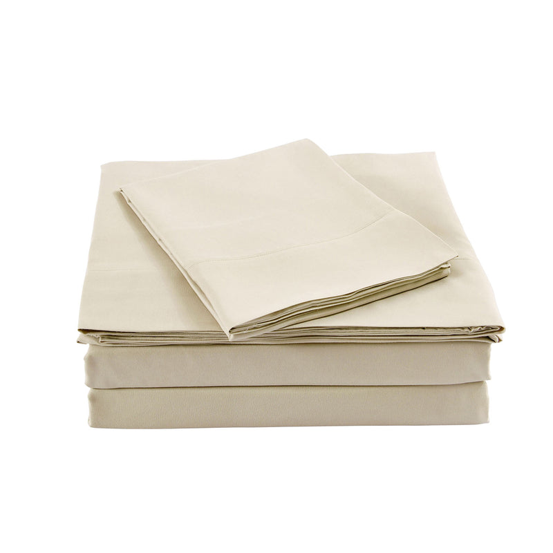 Danoz Beddings - Royal Comfort Bamboo Blended Sheet & Pillowcases Set 1000TC Ultra Soft Bedding - King - Ivory