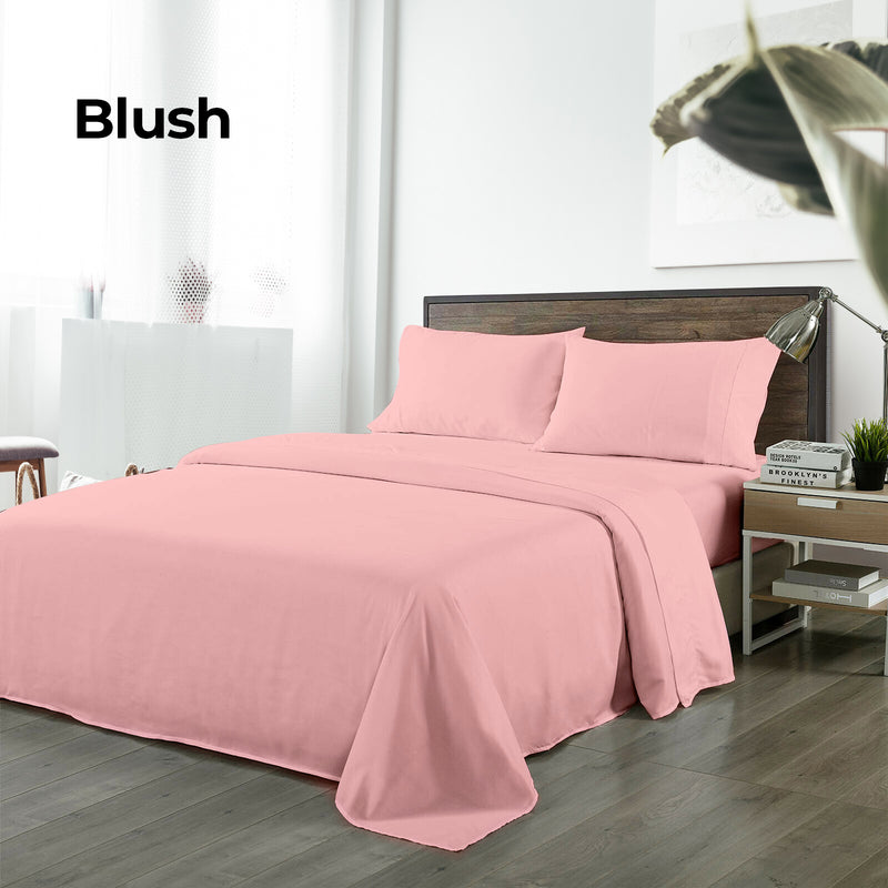 Danoz Beddings - Royal Comfort Bamboo Blended Sheet & Pillowcases Set 1000TC Ultra Soft Bedding - King - Blush