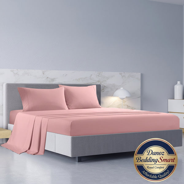 Danoz BeddingSmart - Royal Comfort 1000TC Hotel Grade Bamboo Cotton Sheets Pillowcases Set Ultrasoft - King - Blush