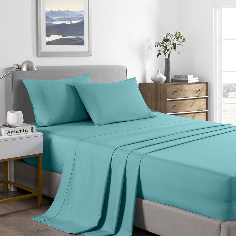 Danoz Beddings - Royal Comfort 2000 Thread Count Bamboo Cooling Sheet Set Ultra Soft Bedding - King - Aqua