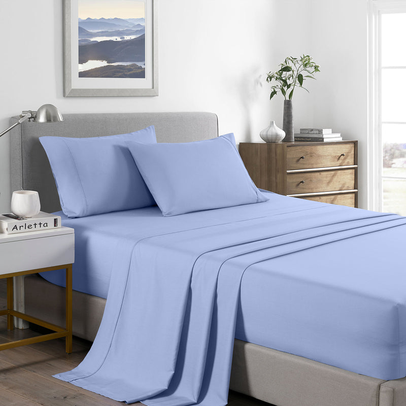 Danoz Beddings - Royal Comfort 2000 Thread Count Bamboo Cooling Sheet Set Ultra Soft Bedding - King - Light Blue