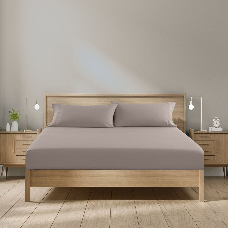 Danoz Beddings - Royal Comfort 1500 Thread Count Cotton Rich Sheet Set 3 Piece Ultra Soft Bedding - Double - Stone