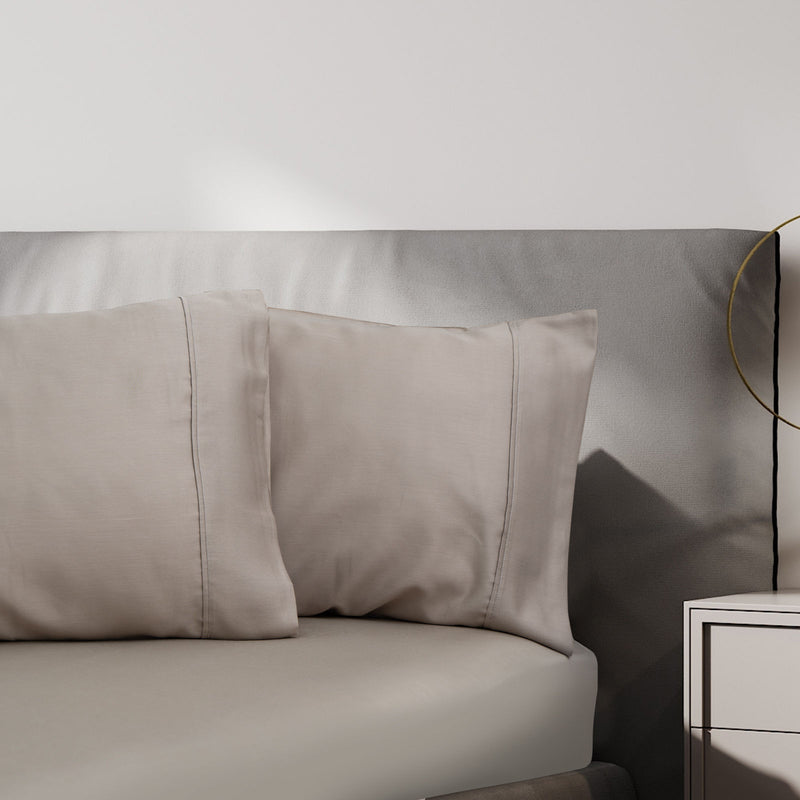 Danoz Beddings - Royal Comfort 1500 Thread Count Cotton Rich Sheet Set 3 Piece Ultra Soft Bedding - Double - Stone