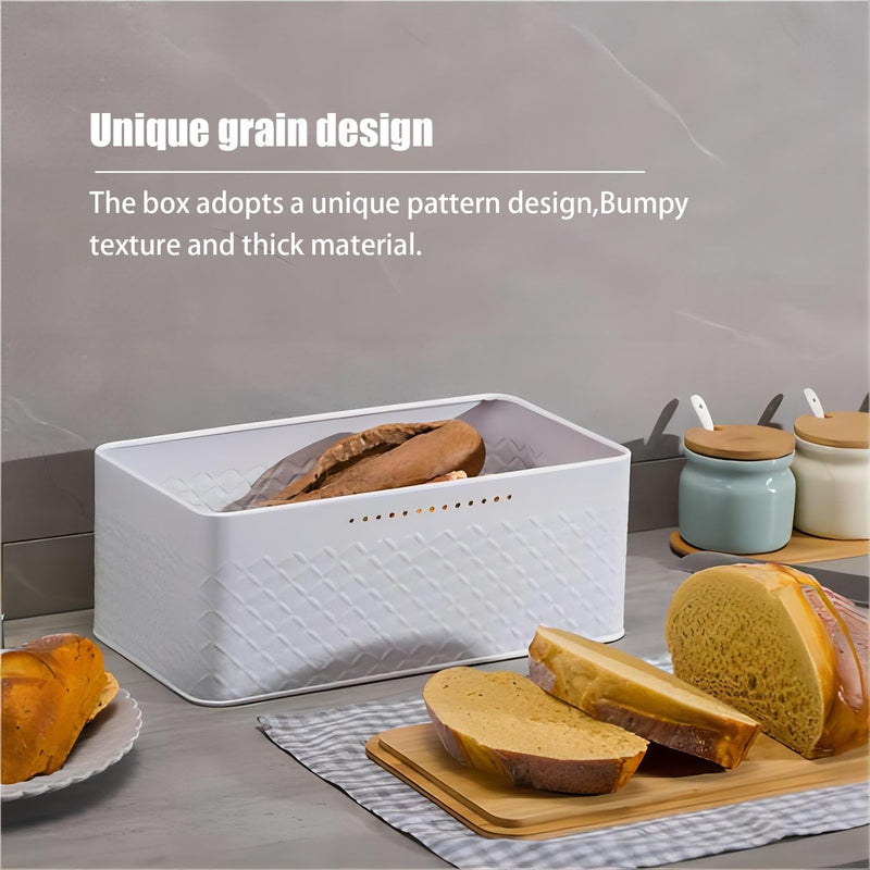 Danoz Direct - Bread Bin with Bamboo Lid used as Chopping Board for Kitchen Countertop