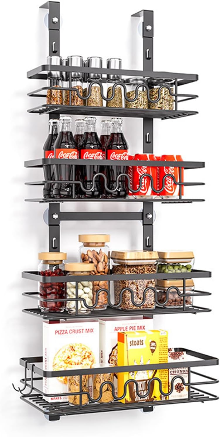 Danoz Kitchen - 4 Tier Adjustable Baskets Over Door Pantry Organizer for Home Kitchen