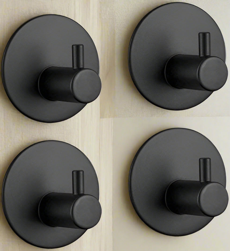 Danoz Bathrooms - 4 Pack Stainless Steel self-Adhesive Wall Hook for Bathroom and Kitchen