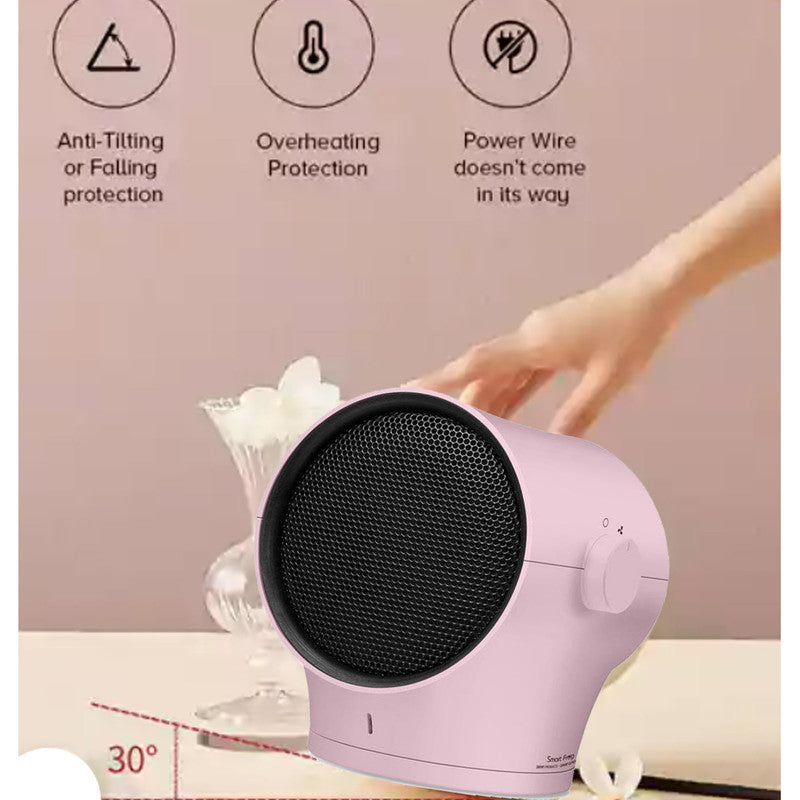Danoz Direct - Kawa Smart Pink Edition PTC Ceramic Heater Oscillating Home Office Desk Personal 1000w