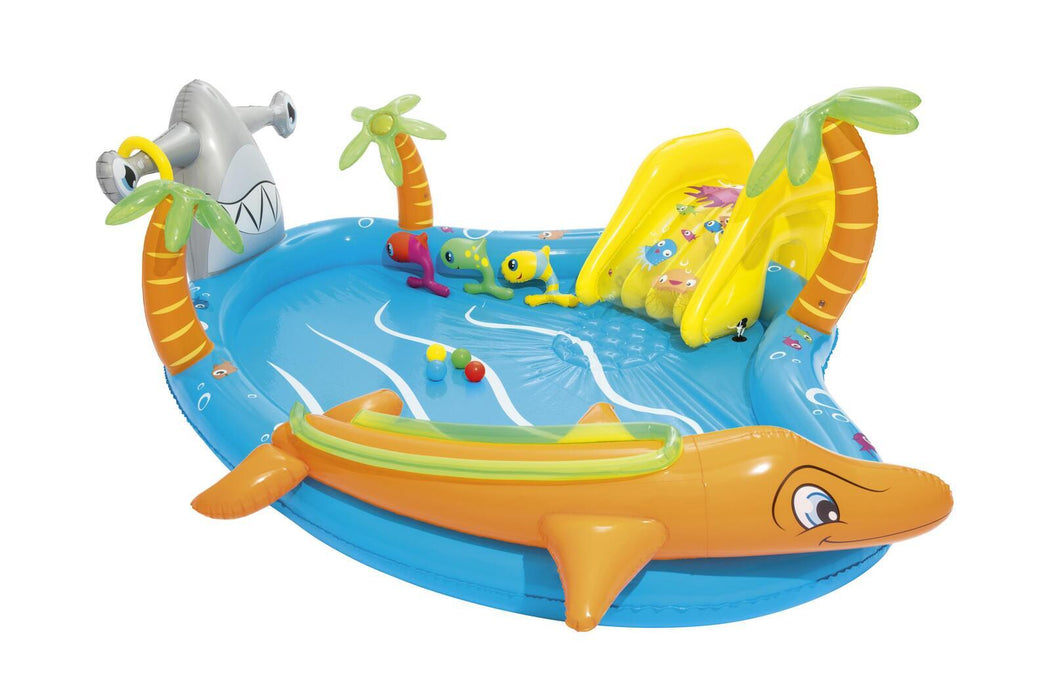 Danoz Pools 🏊 Bestway 273L Inflatable Sea Life Water Fun Park Pool with Slide - 2.8m x 87cm