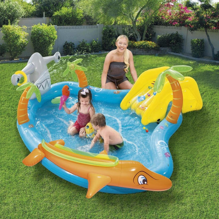 Danoz Pools 🏊 Bestway 273L Inflatable Sea Life Water Fun Park Pool with Slide - 2.8m x 87cm