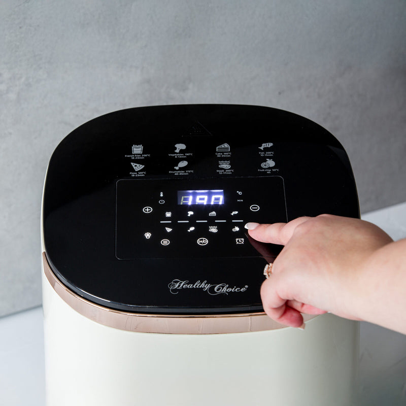 Danoz Kitchen - 7L Digital Air Fryer with 8 pre-set Touch-control Cooking Programs - Cream